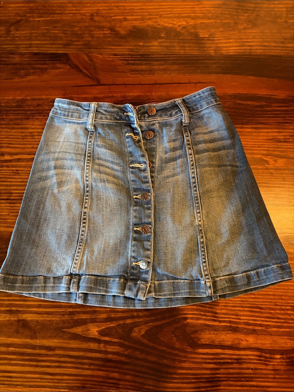 Denim Button Down Mini Skirt